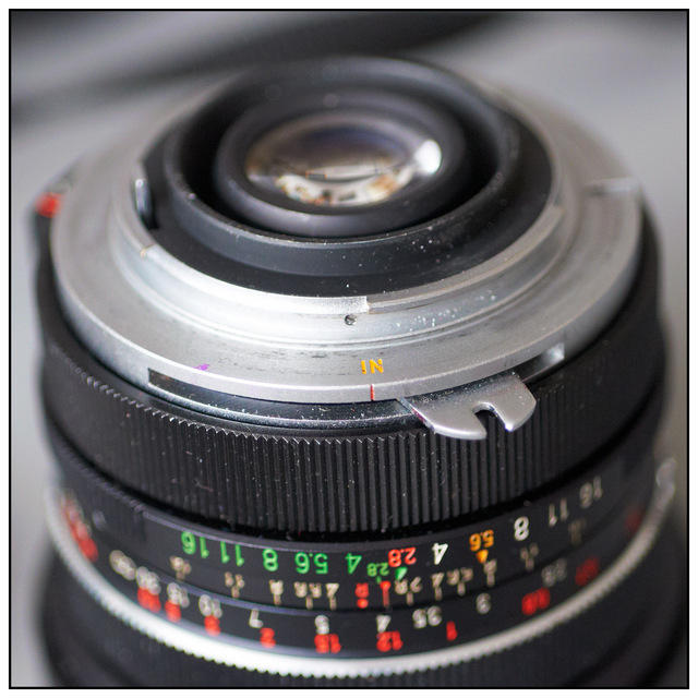 Vivitar lens with T4-Nikon mount and DIY aperture adapter